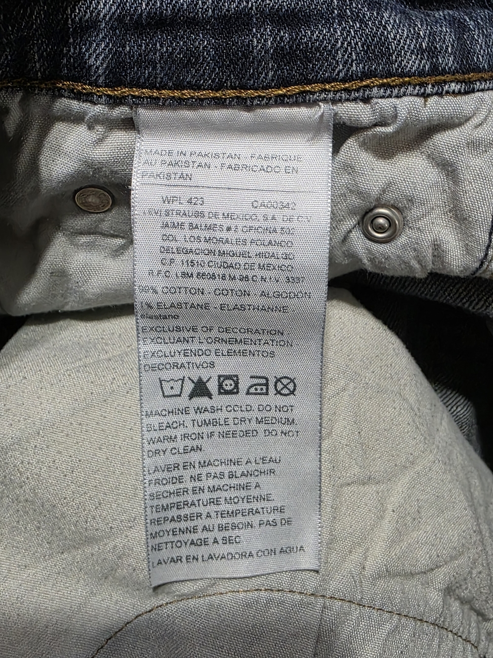 Denizen from Levis Mens 32x34 Slim Straight Fit Jeans Blue Stretch Denim 232 - Picture 3 of 12